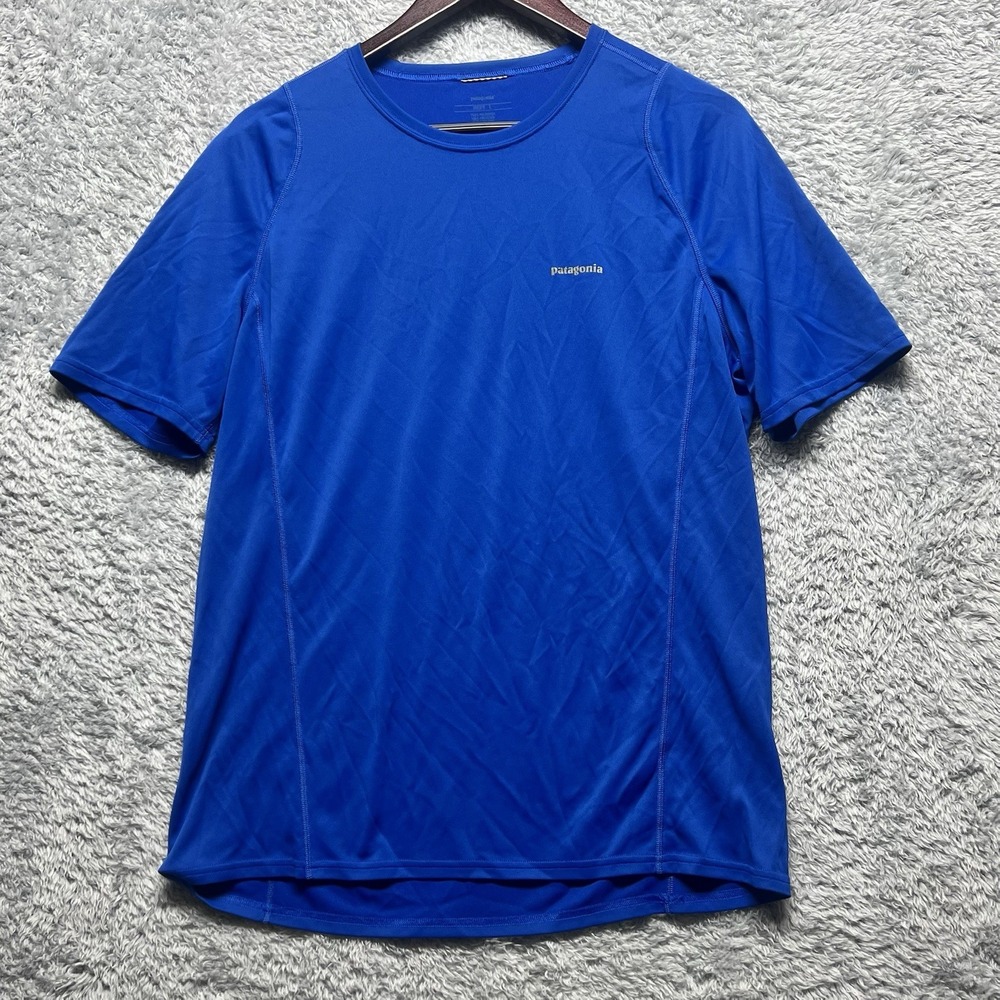 Patagonia Shirt Mens Large Blue Capiliene Cool Daily Shirt Performance Quick Dry